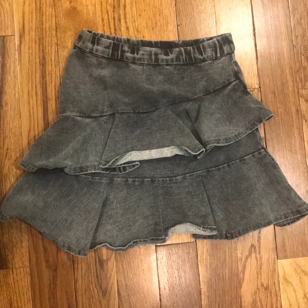 Gray denim skirt